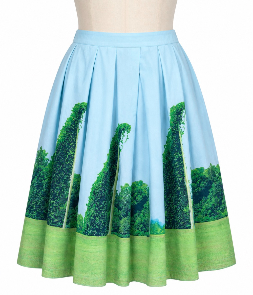 Anthropologie Sarah Ball Photography Kudzu Skirt Scenic Landscape Size US 8